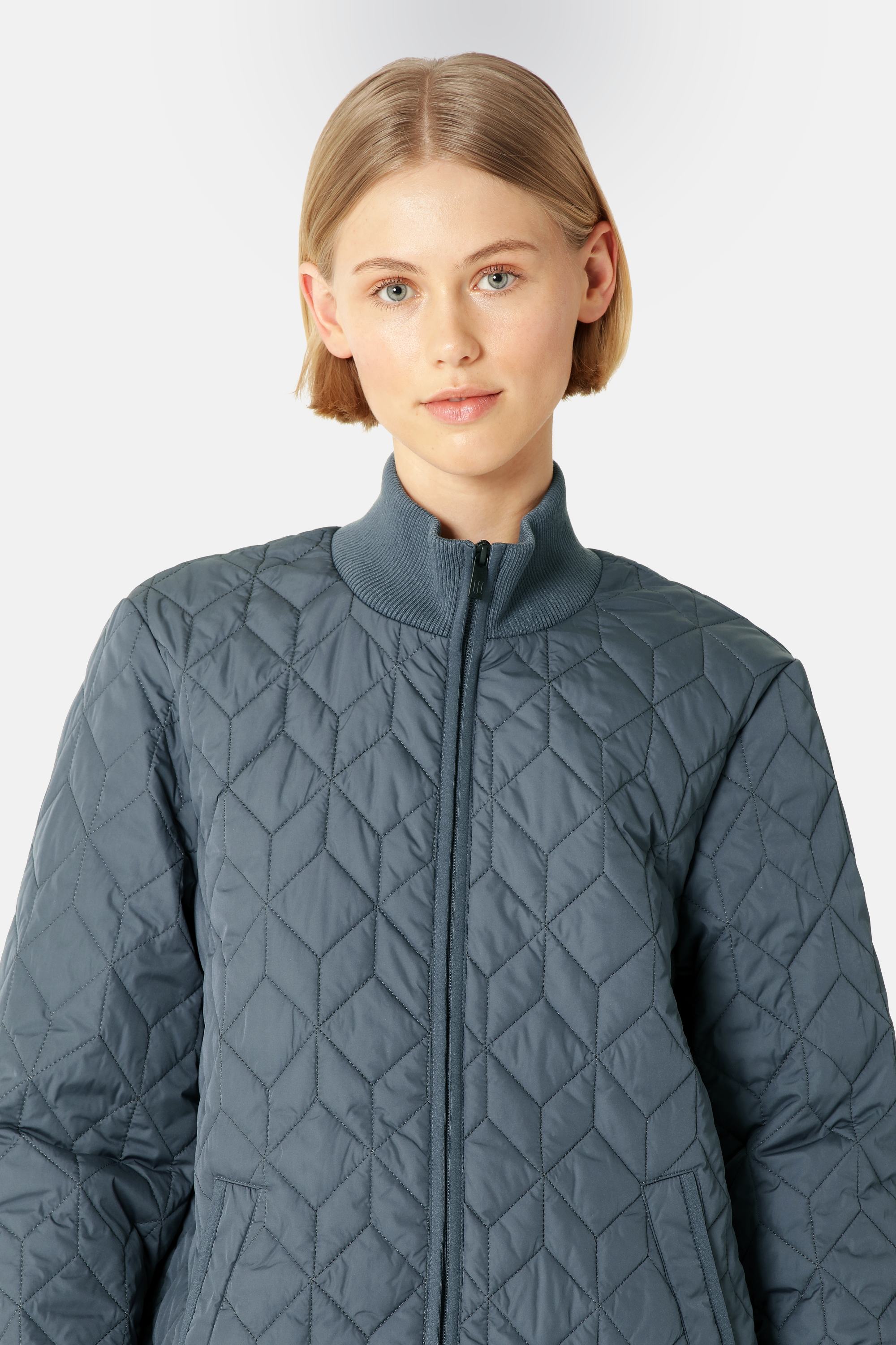 Lang Quiltet Jakke - Ombre Blue
